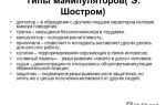 Манилулятивные типы по э. шострому