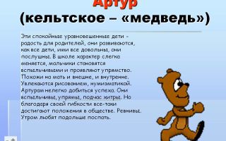 Что означает имя артур – характеристика имени артур, толкование имени артур